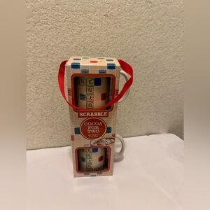 Scrabble Tiles Game Board Hasbro Ceramic Coffee Mugs x 2 Mug 2014 New in Box